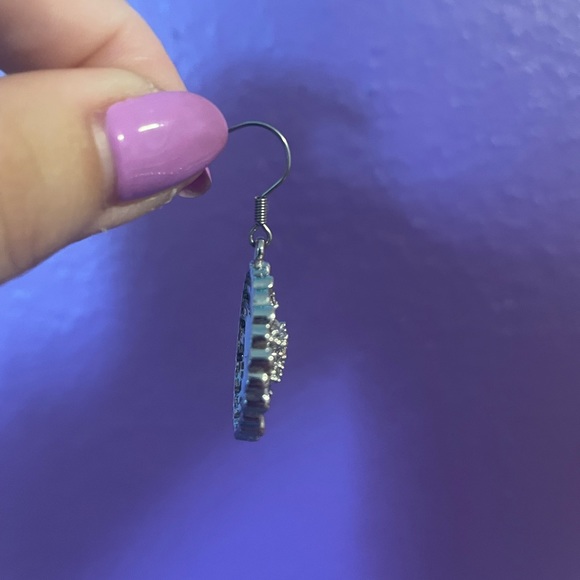 Montana Silversmith’s Rhinestone Steer Dangle Earrings - Picture 2 of 3